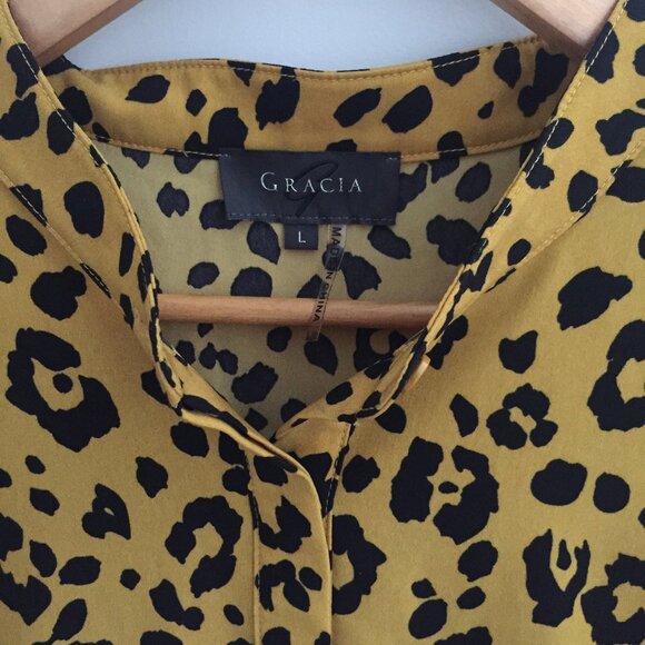 Gracia Leopard Print High Low Peplum Top - Picture 3 of 4